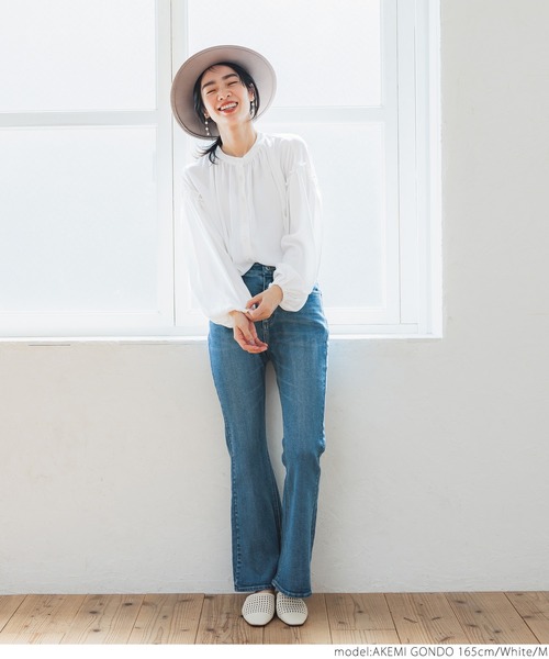 coca（coca）（コカ）の「袖フリルボリュームブラウス（シャツ/ブラウス・レディース・ホワイト/ブラック・M/L）」の14枚目の写真