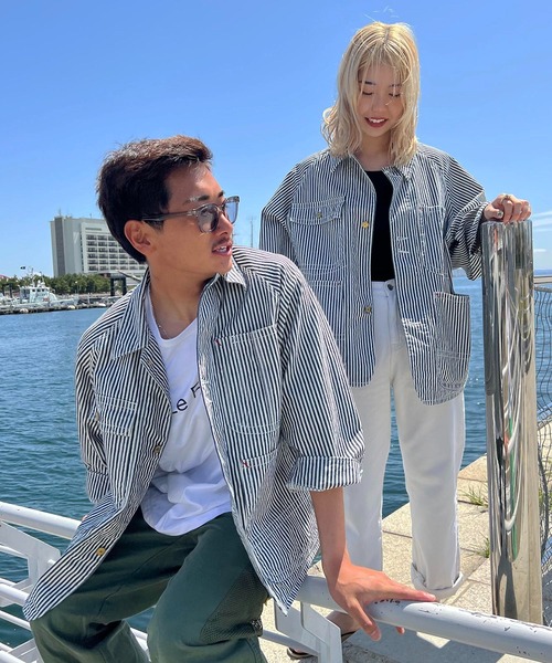 CANAL JEAN(キャナルジーン)の「YA-YA(ヤヤ) "MilkeyWay"ヒッコリーデニムジャケット(デニムジャケット・レディース・ネイビー・38)」の2枚目の写真