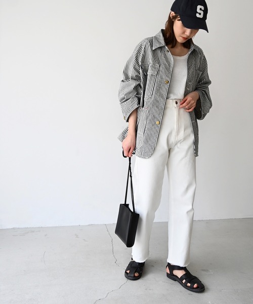 CANAL JEAN(キャナルジーン)の「YA-YA(ヤヤ) "MilkeyWay"ヒッコリーデニムジャケット(デニムジャケット・レディース・ネイビー・38)」の5枚目の写真