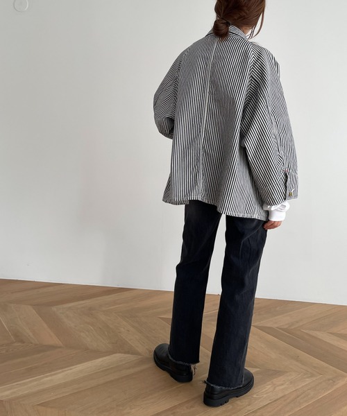 CANAL JEAN(キャナルジーン)の「YA-YA(ヤヤ) "MilkeyWay"ヒッコリーデニムジャケット(デニムジャケット・レディース・ネイビー・38)」の15枚目の写真