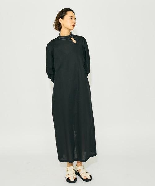 Whim Gazette（ウィムガゼット）の「【THE PAUSE】タックスリーブパフワンピース（ワンピース・レディース・ブラック/ライトベージュ・FREE）」の15枚目の写真