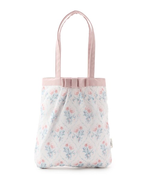 LAURA ASHLEY（ローラアシュレイ）の「スカボローフェア柄 リボントートバッグ（トートバッグ・レディース・ブルー系5/ライトイエロー系1/ピンク系その他・00）」の4枚目の写真
