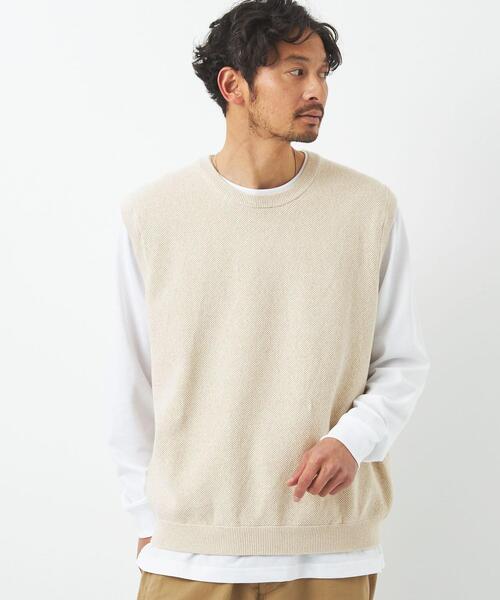 green label relaxing(グリーンレーベルリラクシング)の「コットン ヨリモクカノコ ベスト(ベスト・メンズ・グレー/ナチュラル・S/M/L/XL)」の2枚目の写真