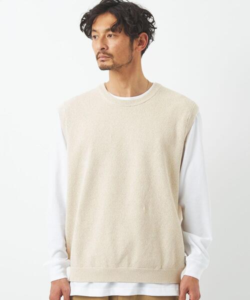 green label relaxing(グリーンレーベルリラクシング)の「コットン ヨリモクカノコ ベスト(ベスト・メンズ・グレー/ナチュラル・S/M/L/XL)」の3枚目の写真