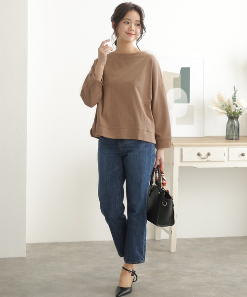 ElegChic（エレグシック）の「2wayフロントドロップショルダーカットソー 長袖（Tシャツ/カットソー・レディース・ブラック/ブラウン/グレイッシュベージュ・4L/XL/M）」の14枚目の写真
