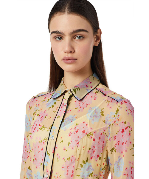 DIESEL（ディーゼル）の「レディース ドレス 花柄 シフォン シャツワンピース 長袖（シャツワンピース・レディース・イエロー系その他/ブラック系その他・LARGE/SMALL/X-LARGE/MEDIUM）」の16枚目の写真