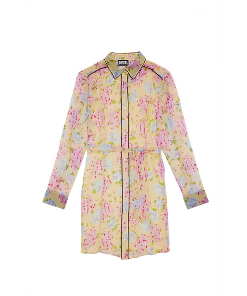 DIESEL（ディーゼル）の「レディース ドレス 花柄 シフォン シャツワンピース 長袖（シャツワンピース・レディース・イエロー系その他/ブラック系その他・LARGE/SMALL/X-LARGE/MEDIUM）」の19枚目の写真
