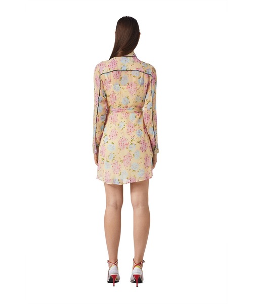 DIESEL（ディーゼル）の「レディース ドレス 花柄 シフォン シャツワンピース 長袖（シャツワンピース・レディース・イエロー系その他/ブラック系その他・LARGE/SMALL/X-LARGE/MEDIUM）」の4枚目の写真