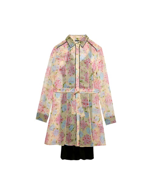 DIESEL（ディーゼル）の「レディース ドレス 花柄 シフォン シャツワンピース 長袖（シャツワンピース・レディース・イエロー系その他/ブラック系その他・LARGE/SMALL/X-LARGE/MEDIUM）」の8枚目の写真