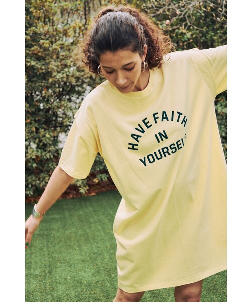 FREAK'S STORE（フリークスストア）の「▽【WEB限定】w/ the Parks/ウィズザパークス　肩タックフロッキープリントワンピース（ワンピース・レディース・ブラック/イエロー/グリーン・ﾌﾘ-）」の5枚目の写真