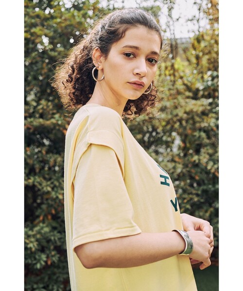 FREAK'S STORE（フリークスストア）の「▽【WEB限定】w/ the Parks/ウィズザパークス　肩タックフロッキープリントワンピース（ワンピース・レディース・ブラック/イエロー/グリーン・ﾌﾘ-）」の6枚目の写真