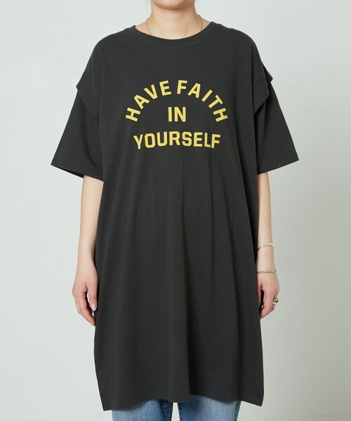 FREAK'S STORE（フリークスストア）の「▽【WEB限定】w/ the Parks/ウィズザパークス　肩タックフロッキープリントワンピース（ワンピース・レディース・ブラック/イエロー/グリーン・ﾌﾘ-）」の12枚目の写真