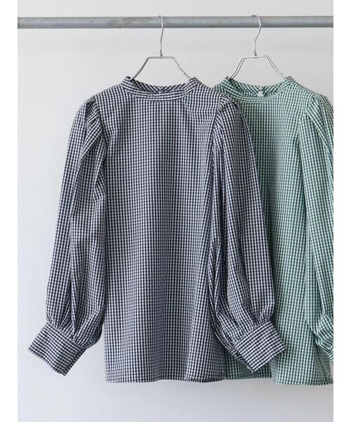 ELENCARE DUE（エレンカーレデュエ）の「・ELENCARE DUE ギンガムチェックブラウス（シャツ/ブラウス・レディース・ブラック/ベージュ/グリーン・FREE）」の14枚目の写真