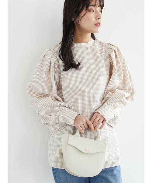 ELENCARE DUE（エレンカーレデュエ）の「・ELENCARE DUE ギンガムチェックブラウス（シャツ/ブラウス・レディース・ブラック/ベージュ/グリーン・FREE）」の15枚目の写真