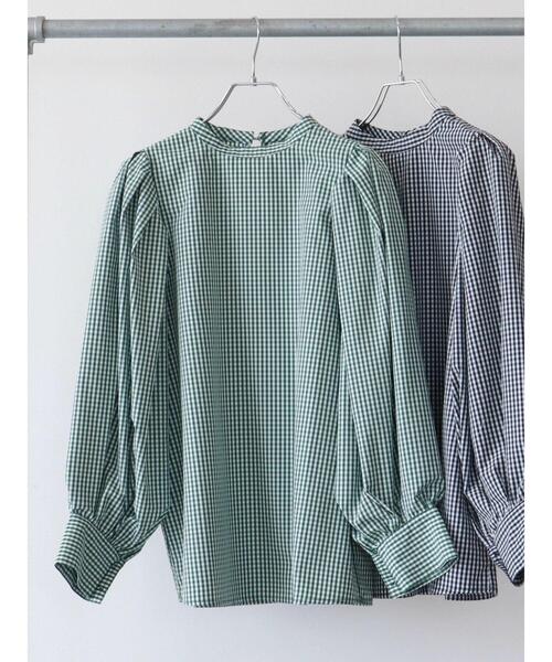 ELENCARE DUE（エレンカーレデュエ）の「・ELENCARE DUE ギンガムチェックブラウス（シャツ/ブラウス・レディース・ブラック/ベージュ/グリーン・FREE）」の16枚目の写真
