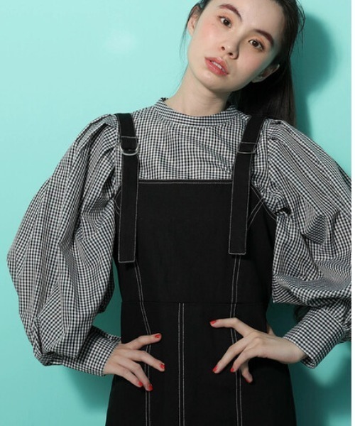 ELENCARE DUE（エレンカーレデュエ）の「・ELENCARE DUE ギンガムチェックブラウス（シャツ/ブラウス・レディース・ブラック/ベージュ/グリーン・FREE）」の13枚目の写真