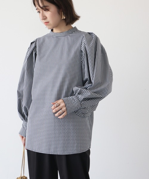 ELENCARE DUE（エレンカーレデュエ）の「・ELENCARE DUE ギンガムチェックブラウス（シャツ/ブラウス・レディース・ブラック/ベージュ/グリーン・FREE）」の10枚目の写真