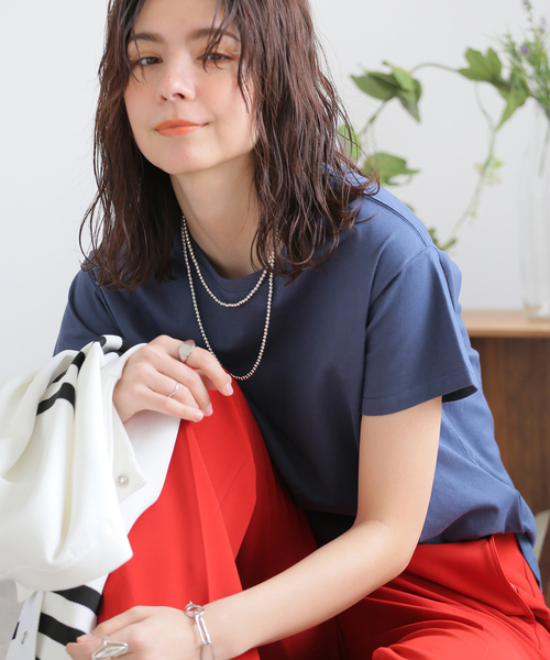 B.C STOCK(ベーセーストック)の「スタンダードTシャツ◆(Tシャツ/カットソー・レディース・ホワイト/ブラック/ネイビー/グリーン・FREE)」の4枚目の写真