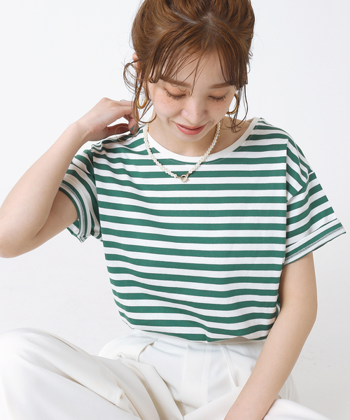 B.C STOCK(ベーセーストック)の「スタンダードTシャツ◆(Tシャツ/カットソー・レディース・ホワイト/ブラック/ネイビー/グリーン・FREE)」の3枚目の写真
