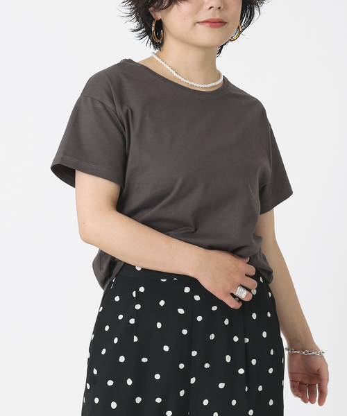 B.C STOCK(ベーセーストック)の「スタンダードTシャツ◆(Tシャツ/カットソー・レディース・ホワイト/ブラック/ネイビー/グリーン・FREE)」の6枚目の写真