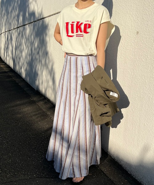 GOOD ROCK SPEED（グッドロックスピード）の「Likeプリントノースリーブカットソー（Tシャツ/カットソー・レディース・オフホワイト・FREE）」の10枚目の写真