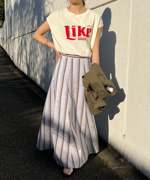 GOOD ROCK SPEED（グッドロックスピード）の「Likeプリントノースリーブカットソー（Tシャツ/カットソー・レディース・オフホワイト・FREE）」の11枚目の写真