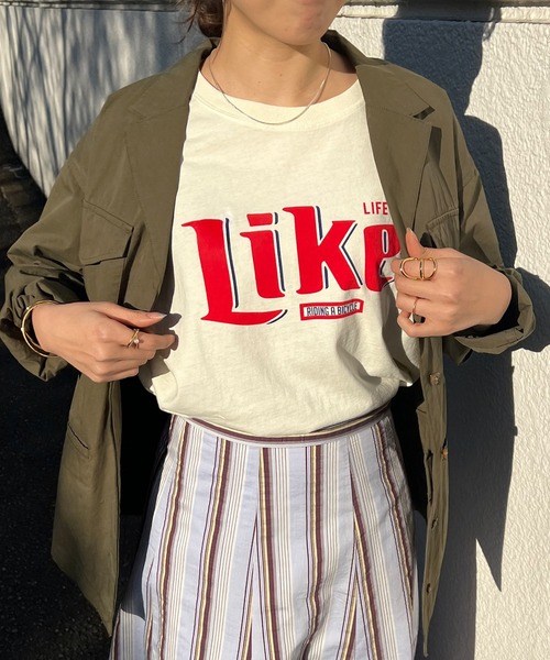 GOOD ROCK SPEED（グッドロックスピード）の「Likeプリントノースリーブカットソー（Tシャツ/カットソー・レディース・オフホワイト・FREE）」の13枚目の写真