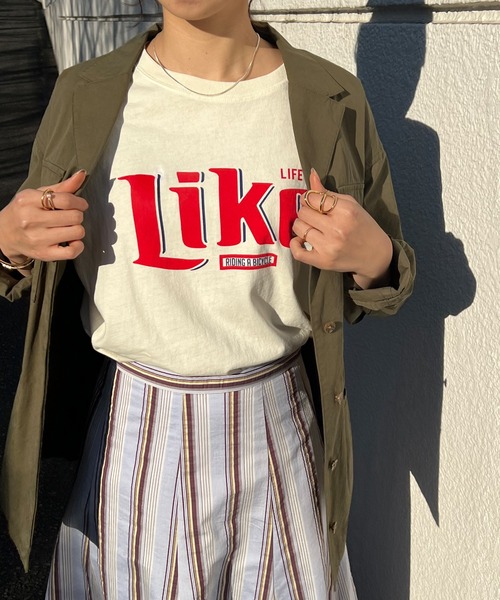 GOOD ROCK SPEED（グッドロックスピード）の「Likeプリントノースリーブカットソー（Tシャツ/カットソー・レディース・オフホワイト・FREE）」の14枚目の写真