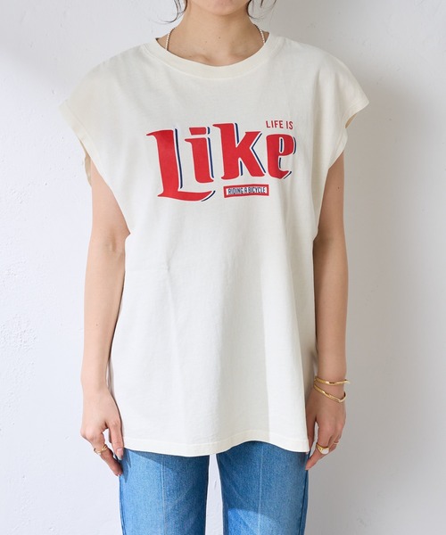 GOOD ROCK SPEED（グッドロックスピード）の「Likeプリントノースリーブカットソー（Tシャツ/カットソー・レディース・オフホワイト・FREE）」の18枚目の写真