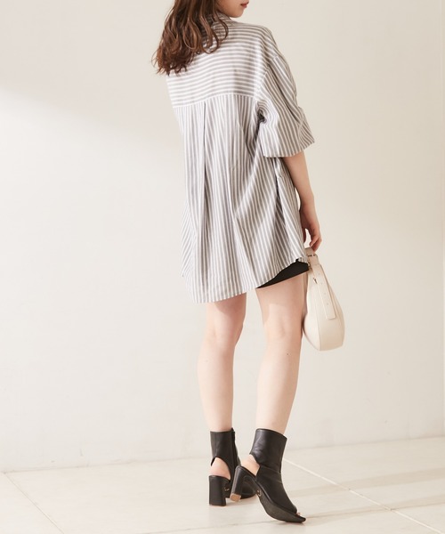 Chico(チコ)の「胸刺繍ブロッキングオーバーシャツ(シャツ/ブラウス・レディース・ブラック系その他2/ミント/ピンク系その他2/ホワイト/ライトピンク・FREE)」の13枚目の写真