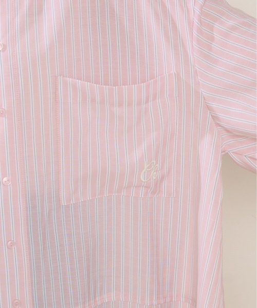 Chico(チコ)の「胸刺繍ブロッキングオーバーシャツ(シャツ/ブラウス・レディース・ブラック系その他2/ミント/ピンク系その他2/ホワイト/ライトピンク・FREE)」の14枚目の写真