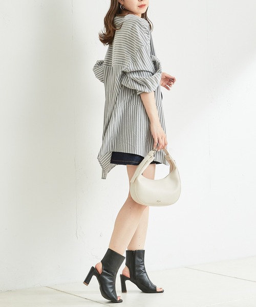 Chico(チコ)の「胸刺繍ブロッキングオーバーシャツ(シャツ/ブラウス・レディース・ブラック系その他2/ミント/ピンク系その他2/ホワイト/ライトピンク・FREE)」の22枚目の写真