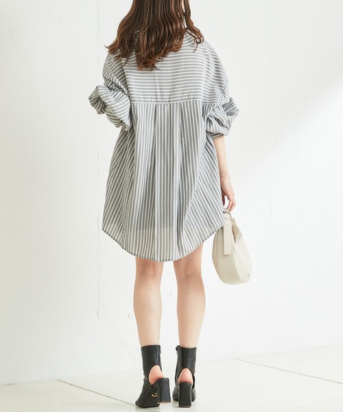 Chico(チコ)の「胸刺繍ブロッキングオーバーシャツ(シャツ/ブラウス・レディース・ブラック系その他2/ミント/ピンク系その他2/ホワイト/ライトピンク・FREE)」の21枚目の写真