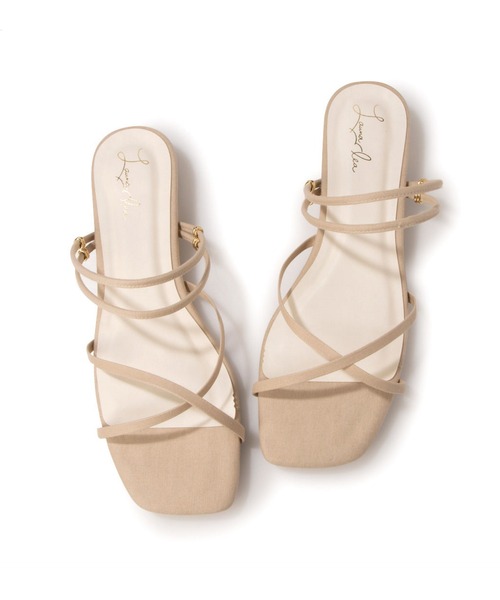 Launa lea(ラウナレア)の「スクエアトゥストラップサンダル(0477)(サンダル・レディース・ピンク/イエロー/ライトベージュ/ブラック/ライトブルー・LL/M/S/L)」の3枚目の写真