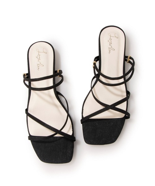 Launa lea(ラウナレア)の「スクエアトゥストラップサンダル(0477)(サンダル・レディース・ピンク/イエロー/ライトベージュ/ブラック/ライトブルー・LL/M/S/L)」の2枚目の写真