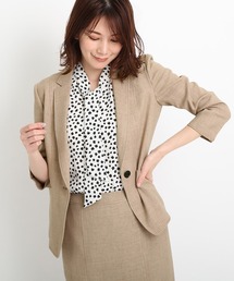 COUP DE CHANCE | ◆【洗える/通勤/セットアップ/日本製】リネンライクストレッチ テーラードジャケット(スーツジャケット)