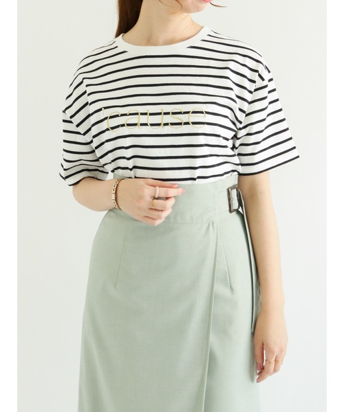 Te chichi（テチチ）の「刺繍ロゴTシャツ（Tシャツ/カットソー・レディース・ブラック/ネイビー/オフホワイト・ﾌﾘ-）」の3枚目の写真