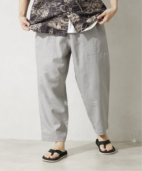 JOURNAL STANDARD relume（ジャーナルスタンダード　レリューム）の「《追加》【HOUSE HOLD/ハウスホールド】FLANDERS LINEN ワイドベイカーパンツ（その他パンツ・メンズ・オフホワイト/グレー/カーキ/ブラック・1/2/3/4）」の12枚目の写真