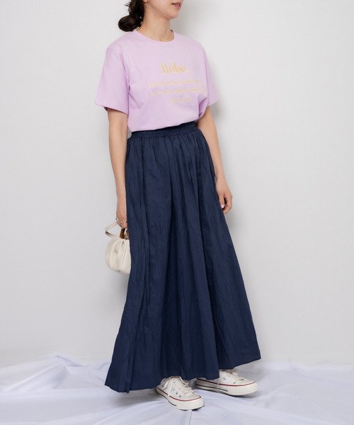 mybae(マイベイ)の「刺繍ロゴTシャツ(Tシャツ/カットソー・レディース・ホワイト/パープル/ネイビー・FREE)」の3枚目の写真