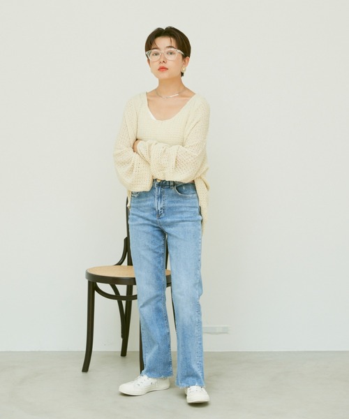 Happy John（ハッピージョン）の「cardigan＆tanktop set/カーディガンタンクトップセット（カーディガン/ボレロ・レディース・ブルー/ナチュラル・FREE）」の20枚目の写真