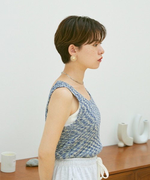 Happy John（ハッピージョン）の「cardigan＆tanktop set/カーディガンタンクトップセット（カーディガン/ボレロ・レディース・ブルー/ナチュラル・FREE）」の8枚目の写真