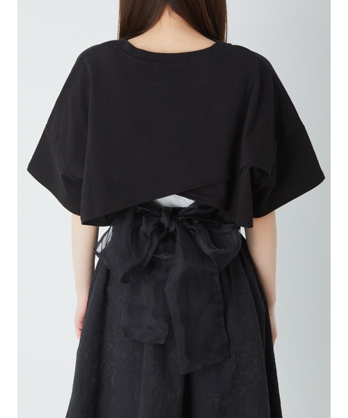 Ank Rouge(アンクルージュ)の「BACKリボンショートTOPS(Tシャツ/カットソー・レディース・ピンク/ブラック/ホワイト・M)」の12枚目の写真