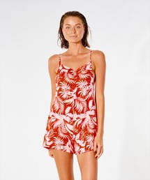 RIP CURL（リップカール）の「【RIPCURL（リップカール）】SUN RAYS/ストラップ付きボタニカル総柄ロンパース・サロペット（サロペット/オーバーオール）」