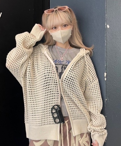 BEIGE メッシュパーカー XU（エックスユー）の「【XU】mesh zip hoodie / 【エックスユー