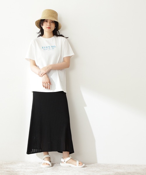 N.（N. Natural Beauty Basic）（エヌエヌナチュラルビューティーベーシック）の「◆ロゴプリントＴシャツ（Tシャツ/カットソー・レディース・オフホワイト/モカ・MEDIUM）」の3枚目の写真