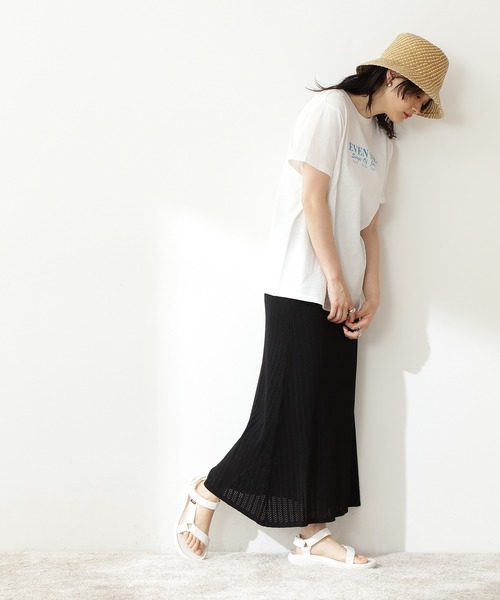 N.（N. Natural Beauty Basic）（エヌエヌナチュラルビューティーベーシック）の「◆ロゴプリントＴシャツ（Tシャツ/カットソー・レディース・オフホワイト/モカ・MEDIUM）」の4枚目の写真