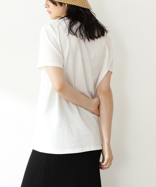 N.（N. Natural Beauty Basic）（エヌエヌナチュラルビューティーベーシック）の「◆ロゴプリントＴシャツ（Tシャツ/カットソー・レディース・オフホワイト/モカ・MEDIUM）」の8枚目の写真