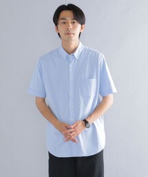 *SHIPS: 〈接触冷感〉 ジャージー ソリッド / クレリック ボタンダウン 半袖 シャツ