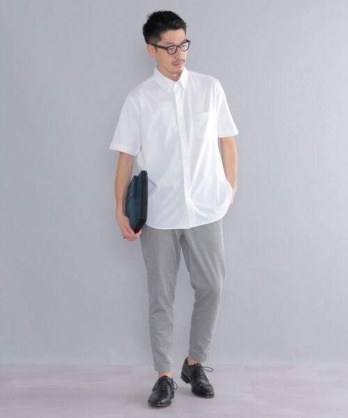 SHIPS(シップス)の「*SHIPS: 〈接触冷感〉 ジャージー ソリッド / クレリック ボタンダウン 半袖 シャツ(シャツ/ブラウス・メンズ・ホワイト/ブラック/ネイビー/ロイヤルブルー/ライトブルー・SMALL/MEDIUM/LARGE/X-LARGE)」の6枚目の写真