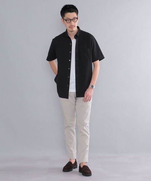 SHIPS(シップス)の「*SHIPS: 〈接触冷感〉 ジャージー ソリッド / クレリック ボタンダウン 半袖 シャツ(シャツ/ブラウス・メンズ・ホワイト/ブラック/ネイビー/ロイヤルブルー/ライトブルー・SMALL/MEDIUM/LARGE/X-LARGE)」の7枚目の写真